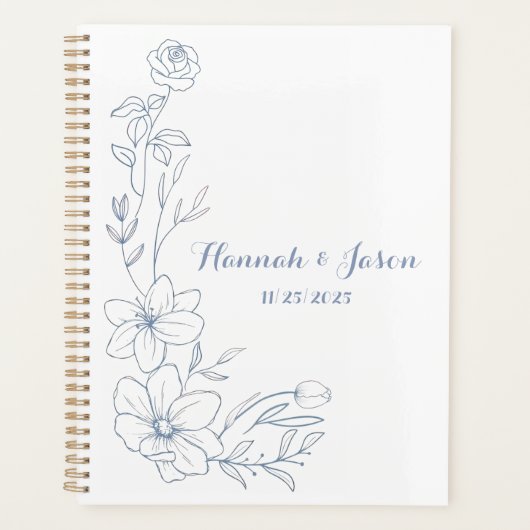 Trotse Blauwe Bloesem Huwelijksplanner Planner (Voorkant)