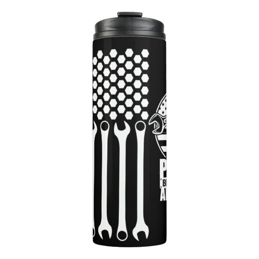 Trotse blauwe kraag Wrench Amerikaans Thermosbeker