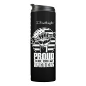 Trotse blauwe kraag Wrench Amerikaans Thermosbeker (Geroteerd rechts)