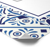 Trotse blauwe tegels Bruidsdouche Fotohokje Poster (Hoek)