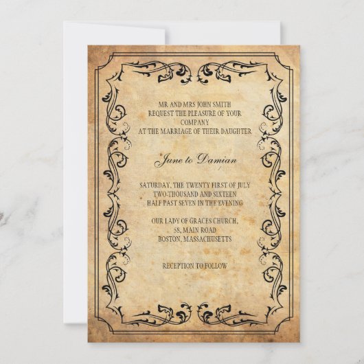 Trotse bloem bruiloft uitnodiging (Voorkant)