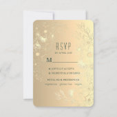 Trotse Bloem Gouden Bruiloft RSVP Kaartje (Voorkant)