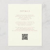 Trotse Bloem Ivory Roze Goud Teal QR Code Trouw (Achterkant)