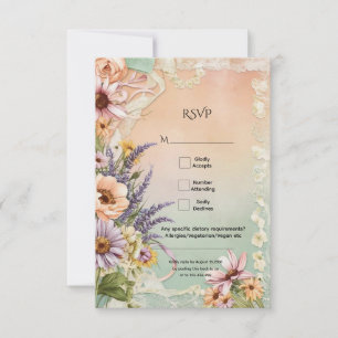 Trotse bloemensluiers Bruiloft Elegant Romantisch RSVP Kaartje