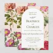 Trotse bloemetuin bruiloftsinvatie kaart (Voorkant / Achterkant)