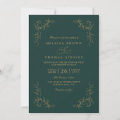 Trotse bloemige elegante romantische QR-code bruil Kaart (Voorkant)