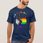 Trotse bondgenoot LGBTQ Progress Pride Flag Rainbo T-shirt (Voorkant)