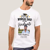 Trotse Bonus Papa van de afstuderen foto naam T-sh T-shirt (Voorkant)
