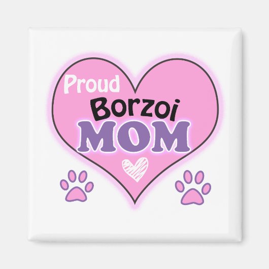 Trotse Borzoi-moeder Magneet (Voorkant)