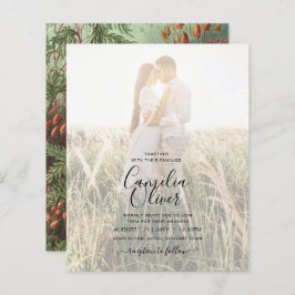 Trotse Botanische Groene Terracotta Trouwuitnodigi