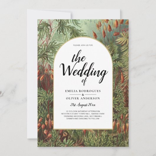 Trotse Botanische Groene Terracotta Trouwuitnodigi Kaart (Voorkant)