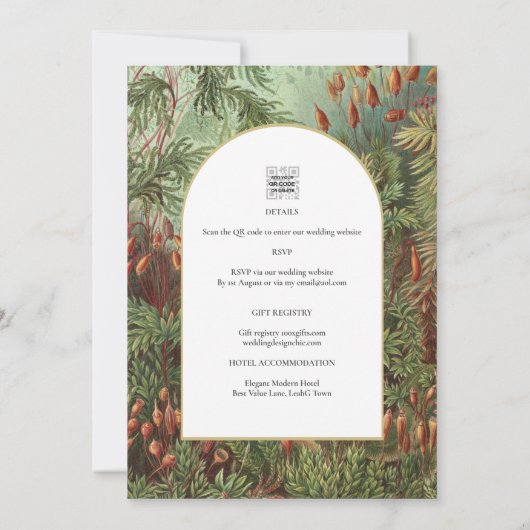 Trotse Botanische Groene Terracotta Trouwuitnodigi Kaart (Achterkant)