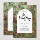 Trotse Botanische Groene Terracotta Trouwuitnodigi Kaart (Voorkant / Achterkant)