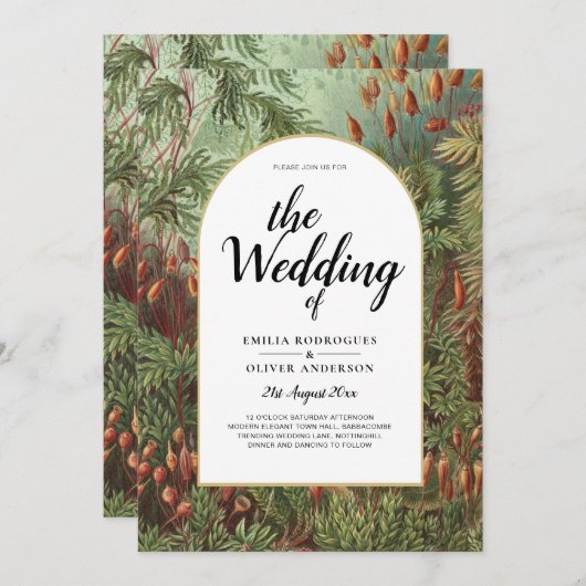 Trotse Botanische Groene Terracotta Trouwuitnodigi Kaart (Voorkant / Achterkant)