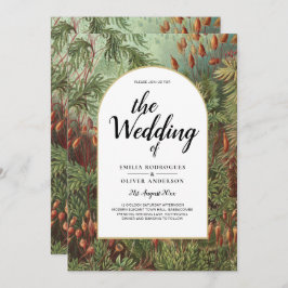 Trotse Botanische Groene Terracotta Trouwuitnodigi Kaart