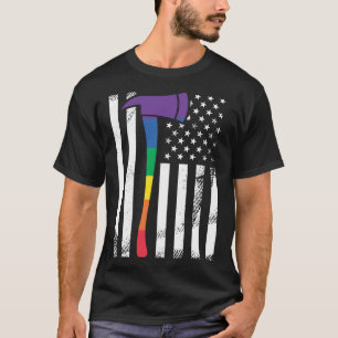 Trotse brandweer Squad LGBT Rainbow Pride USA Ame T-shirt