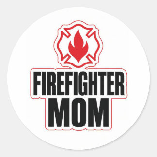 Trotse brandweermama ronde sticker