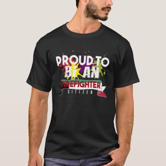Trotse brandweerman Beroepsloopbaan werknemer werk T-shirt (Voorkant)
