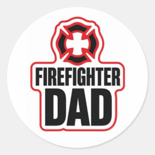 Trotse brandweerman vader ronde sticker