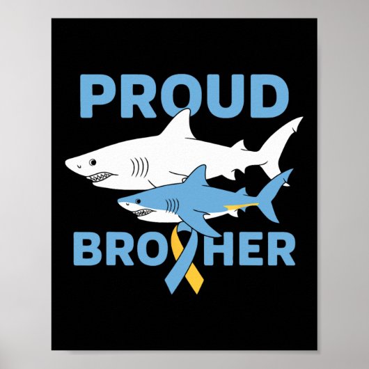 Trotse broeder Autisme Bewustzijn Shark Support Ri Poster (Voorkant)