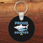 Trotse broeder Autisme Bewustzijn Shark Support Ri Sleutelhanger (Voorkant)