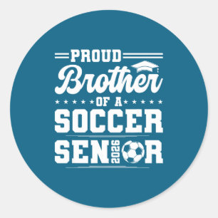 Trotse Broer 2026 Senior Voetbal Ronde Sticker