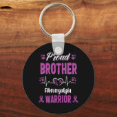 Trotse Broer Fibromyalgie Warrior Awareness Ribbo Sleutelhanger (Voorkant)