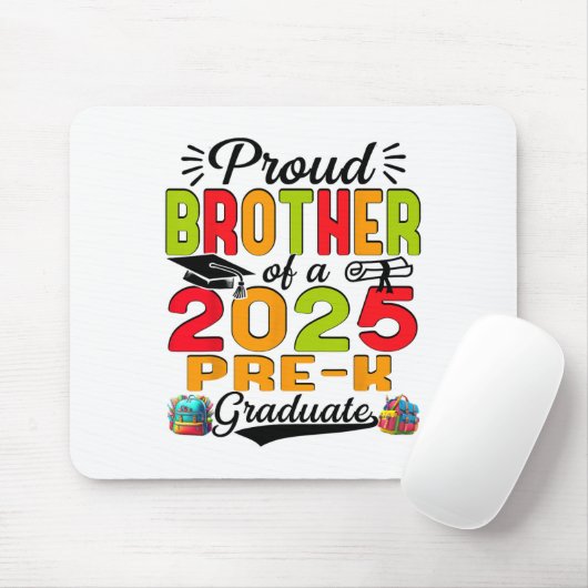Trotse broer van 2025 Pre-k Afstuderen Vaderdag Muismat (Met muis)