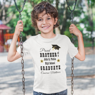 Trotse Broer van Afgestudeerde Naam School Afstu T-shirt