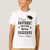 Trotse Broer van Afgestudeerde Naam | School Afstu T-shirt (Voorkant)