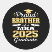 Trotse broer van CL van 2025 M Afstuderen Afstudee Ronde Sticker (Voorkant)