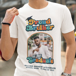 Trotse Broer van de afstuderen foto groovy retro T-shirt