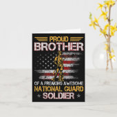 Trotse broer van de Nationale Garde Soldaat Vetera Kaart (Gele Bloem)