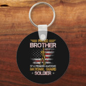 Trotse broer van de Nationale Garde Soldaat Vetera Sleutelhanger (Voorkant)