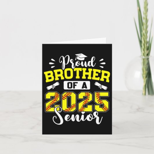 Trotse broer van een 2025 senior softll Afstuderen Kaart (Voorkant)