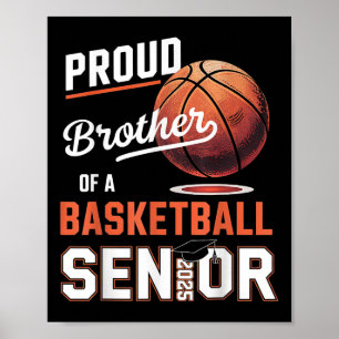 Trotse Broer Van Een Afgestudeerde Senior Basketba Poster