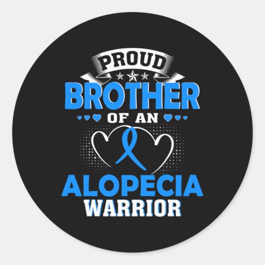 TROTSE BROER VAN EEN ALOPECIA KRIJGER RONDE STICKER (Voorkant)