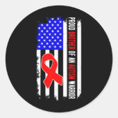 Trotse broer van een autisme krijger April bewustz Ronde Sticker (Voorkant)