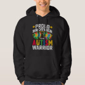 Trotse broer van een autisme krijger familie hoodie (Voorkant)