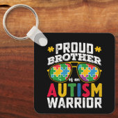 Trotse broer van een autisme krijger familie sleutelhanger (Voorkant)