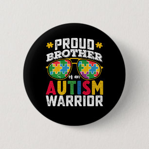 Trotse Broer Van Een Autisme Strijdersfamilie Ronde Button 5,7 Cm