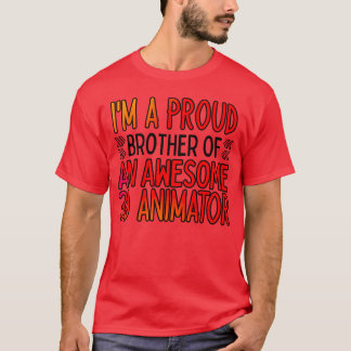 Trotse broer van een geweldige 3D-animator retro T-shirt