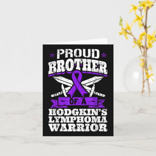 Trotse broer van een Hodgkins Lymfoom Warrior HL A Kaart (Gele Bloem)