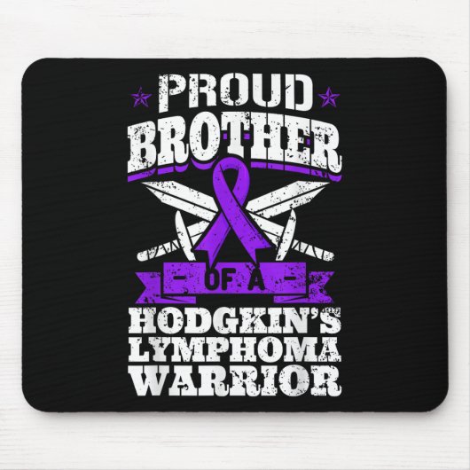 Trotse broer van een Hodgkins Lymfoom Warrior HL A Muismat (Voorkant)