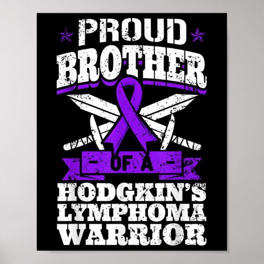 Trotse broer van een Hodgkins Lymfoom Warrior HL A Poster (Voorkant)