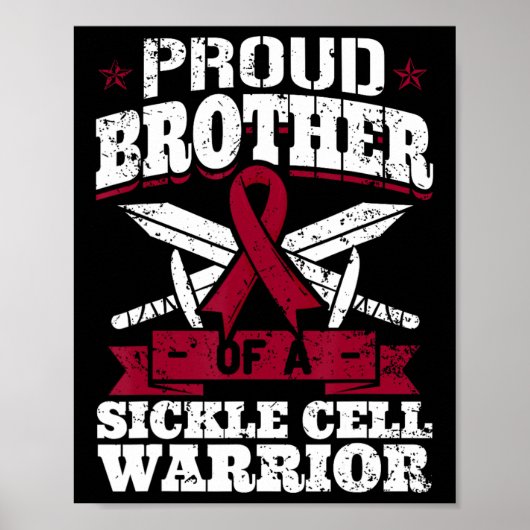 Trotse broer van een sikkelcel krijger SCD Awarene Poster (Voorkant)