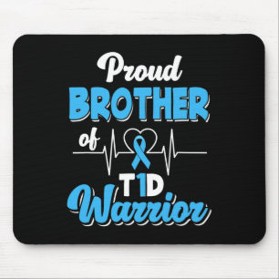 Trotse broer van een T1D-strijder diabetische diab Muismat