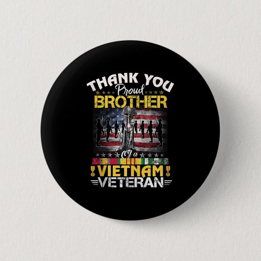 Trotse broer van een Vietnam veteraan - dank je we Ronde Button 5,7 Cm (Voorkant)