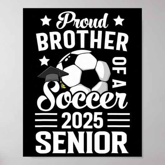 Trotse broer van een voetbalsenior CL van 2025 gra Poster (Voorkant)