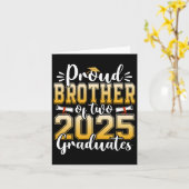 Trotse broer van twee afgestudeerden van 2025 kaart (Gele Bloem)